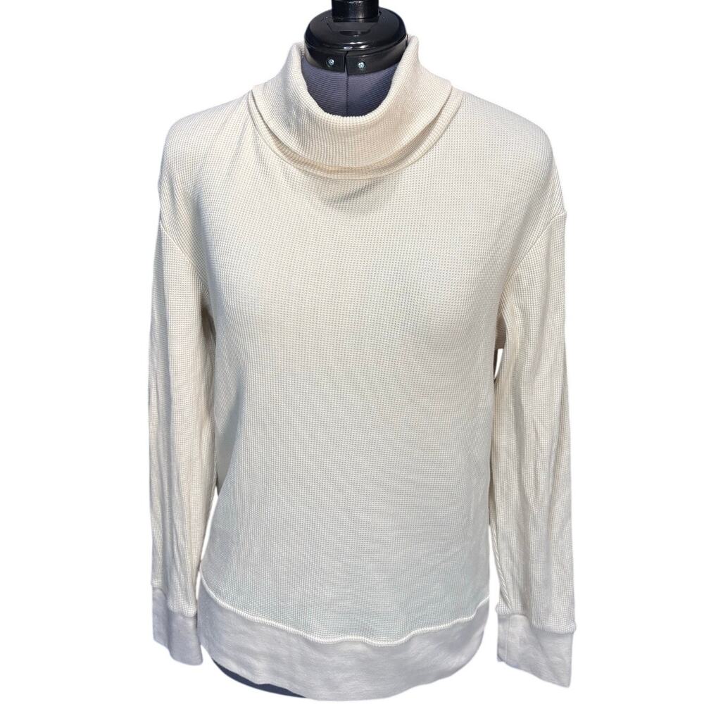 Patagonia Worn Wear Waffle Knit Turtleneck Cream Long Sleeve Top S